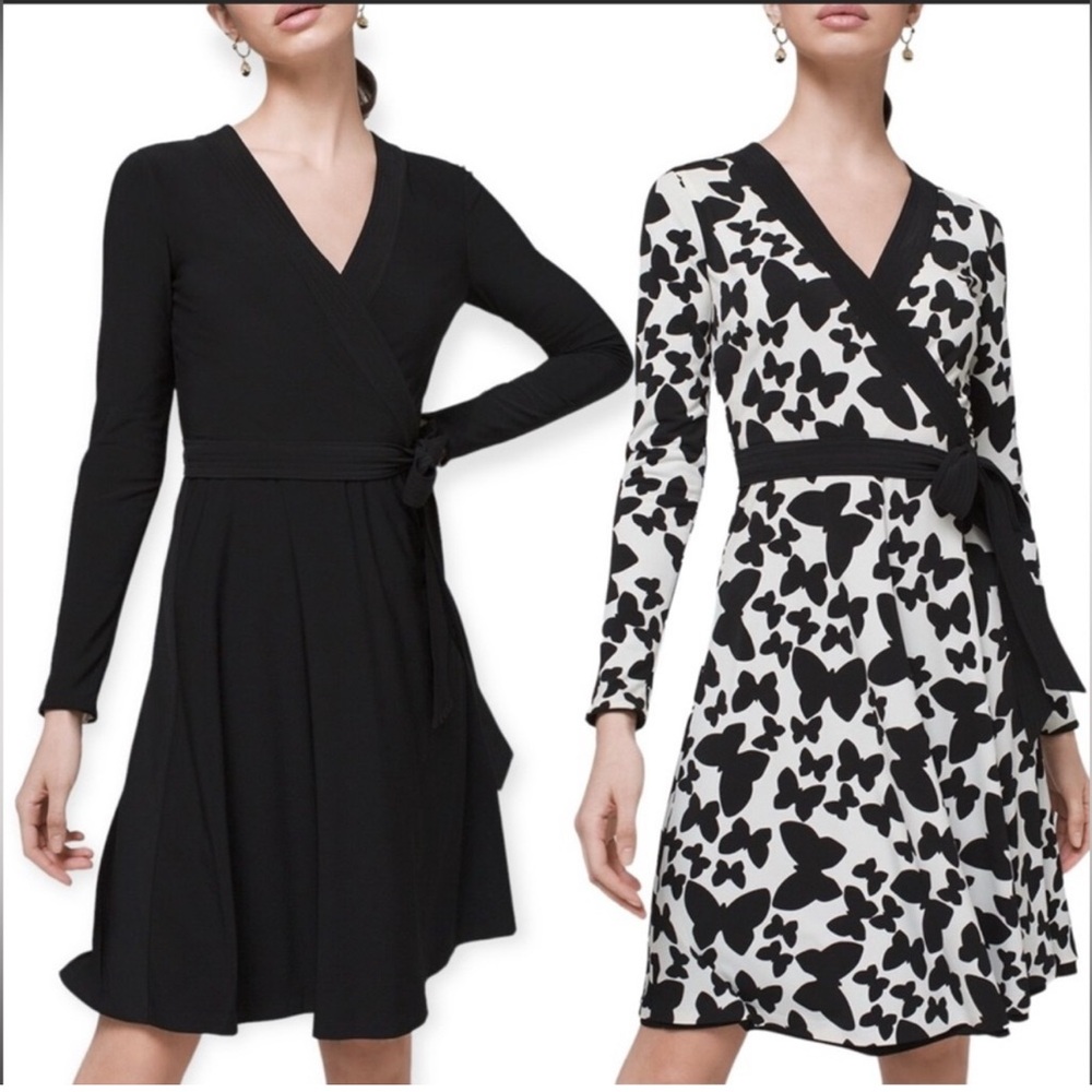 NWT White House Black Market Reversible Butterfly Dress Size 10